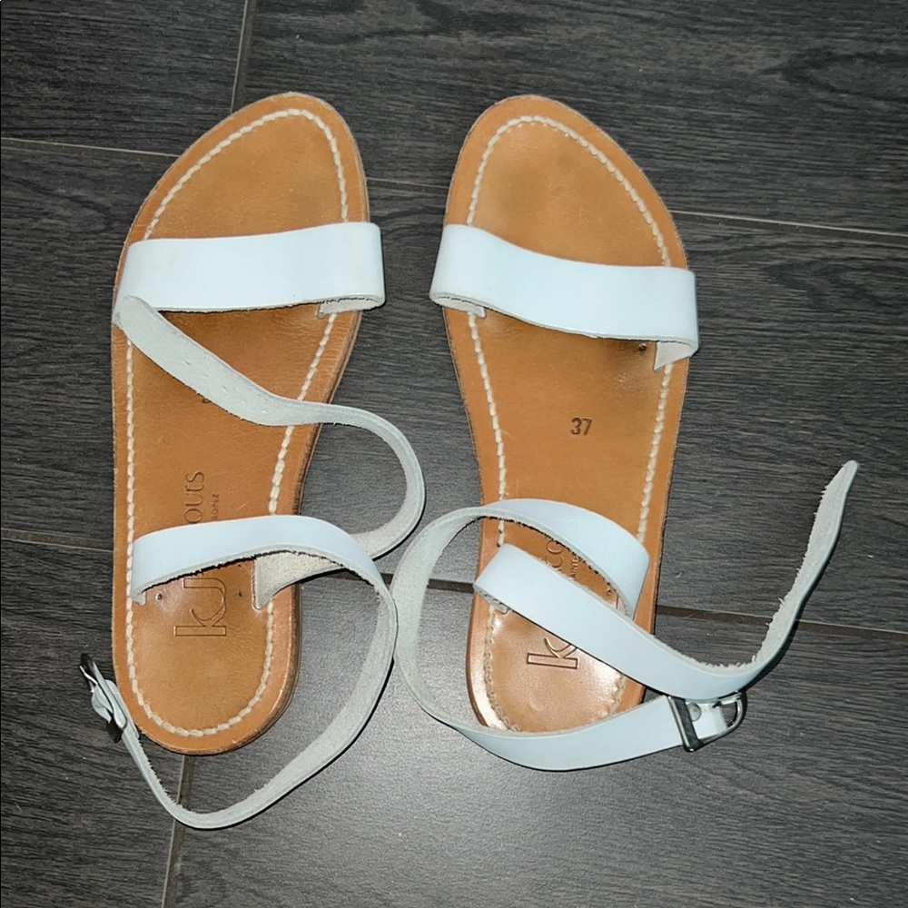 K.Jacques Calfat White Leather Sandals 37
